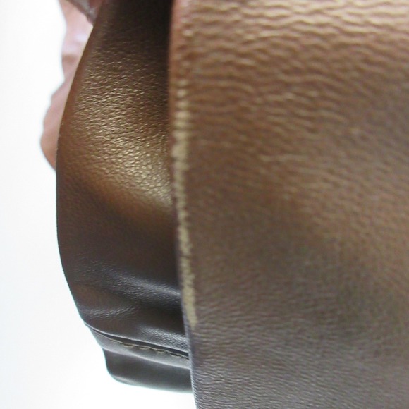 Cole Haan Brown Genuine Lambskin Leather Jacket Womens 2X Zip Biker Moto 1008 - Picture 14 of 16